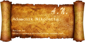 Adamcsik Nikoletta névjegykártya