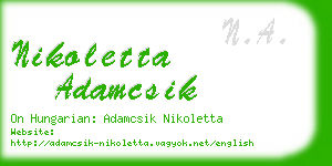 nikoletta adamcsik business card